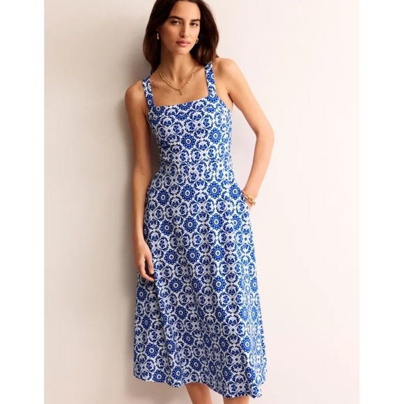 Boden Dresses & Skirts - NWT Boden Bridget Dress Blue Fit Flare Jersey Ponte Midi Pockets Size 14 R New